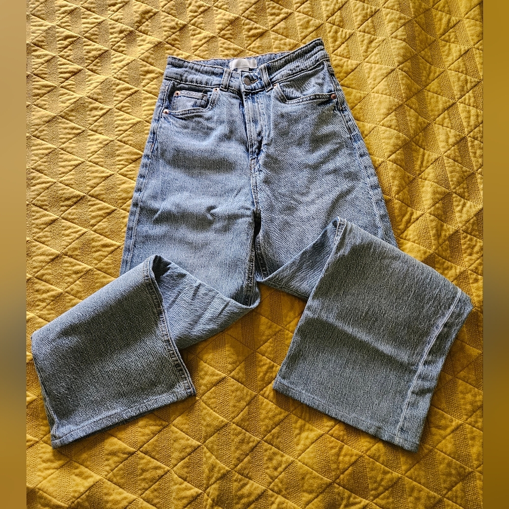 H&M Blue Flare Wide Leg Jeans